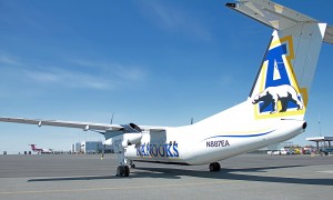 Photo courtesy of Era Alaska. Era Alaska has added a newly painted UAF/UAA Dash-8 to its fleet.