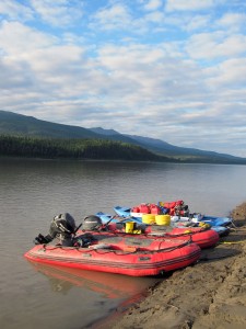 Photo by Pat Druckenmiller.  The inflatable boats (aka “dinobarge”) used to travel down the river.