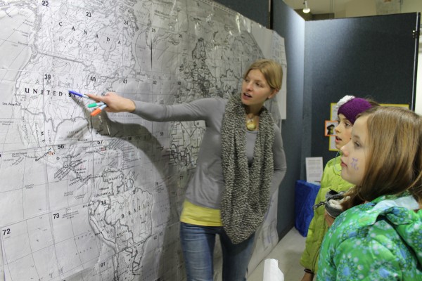 Britta Schroeder leads an activity at GeoFest 2012. The Nov. 23 event will have lots of fun, geography-focused activities, games and prizes for children.