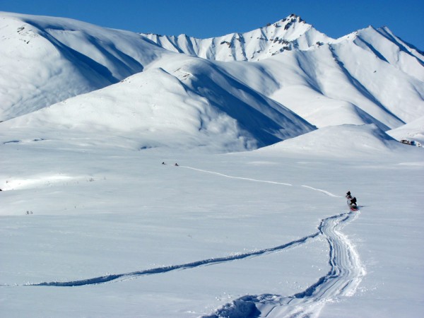 Snow scientist Matthew Sturm took this photo of the Sadlerochit Mountains while on a spring 2014 snowmachine traverse of northern Alaska.