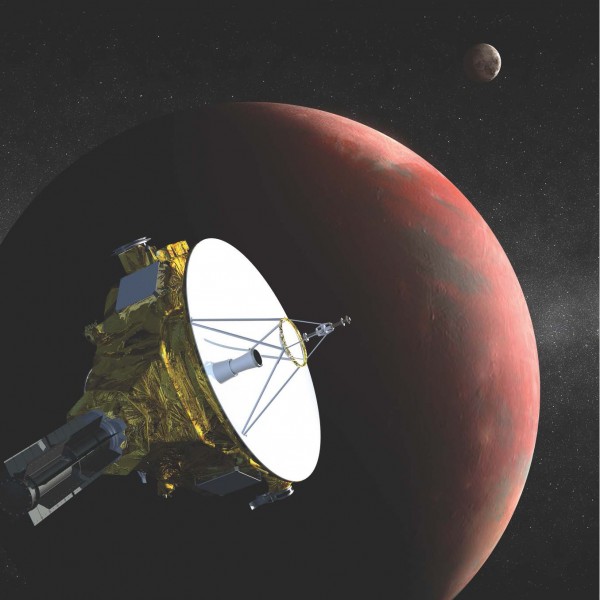 Image NASA/Johns Hopkins University, Applied Physics Laboratory/Southwest Research Institute. An artist's rendition of the New Horizons space probe to Pluto.