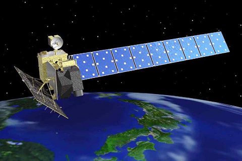 The ALOS-1 satellite, which carried PALSAR and other sensors, operated from 2006 to 2011. Illustration © JAXA, METI.