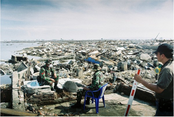Photo by Jose Barrero.  This is Banda Acceh, Indonesia after the 2004 tsunami struck.