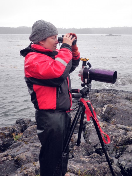 Matt Jones photo. Ginny Eckert, an associate director of research at Alaska Sea Grant and a professor at the University of Alaska Fairbanks School of Fisheries and Ocean Sciences, monitors sea otters off Prince of Wales Island.
