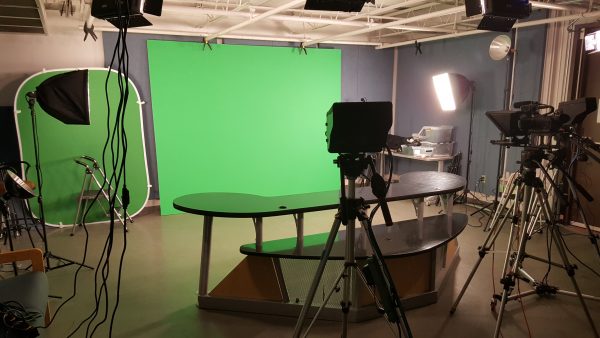 Photo courtesy eLearning. UAF eLearning has updated this studio in Room 375A of the Rasmuson Library with a teleprompter, LED lighting, a greenscreen, high-quality microphones, a tool called the Learning Glass and more.