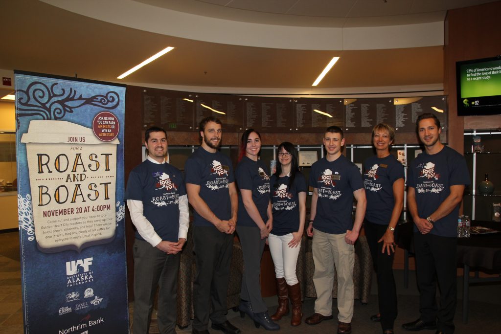 UAF marketing students and Northrim Bank representatives at the 2015 Roast and Boast.